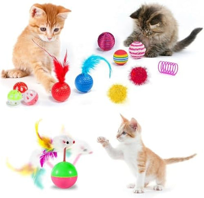 AILUKI 35PCS Cat Toys Variety Pack for Indoor Cats, Kitten Toys Cat Tunnel