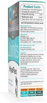 Hyalogic HyaFlex Hyaluronic Acid for Dogs - Premium Pet Supplies for Joint, Skin, Eye, and Coat Maintenance - Natural Joint Supplement for Dogs to Enhance Mobility (30ml)