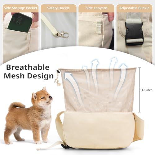 ONECUTE Dog Sling Carrier 15 lbs, Small Dog Carrier Sling for Cat & Puppies