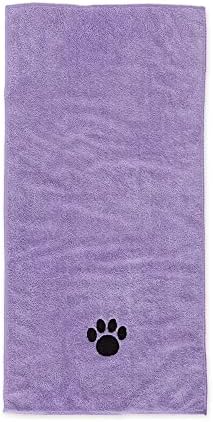 Bone Dry Pet Grooming, Embroidered Microfiber Towel Drying Collection, 15x30, Lavender