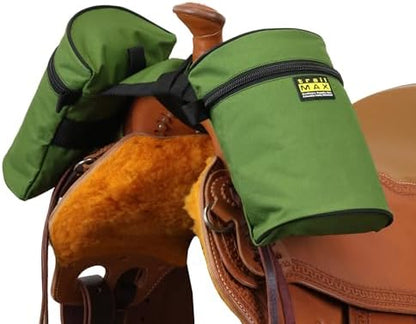 TrailMax Horse Horn Bags for Trail Riding – Medium & Large Western Saddle Horn Bags for Horses & Mules, Insulated Trail Gear with Secure Fit & Grab-and-Go Liners, Medium, Olive