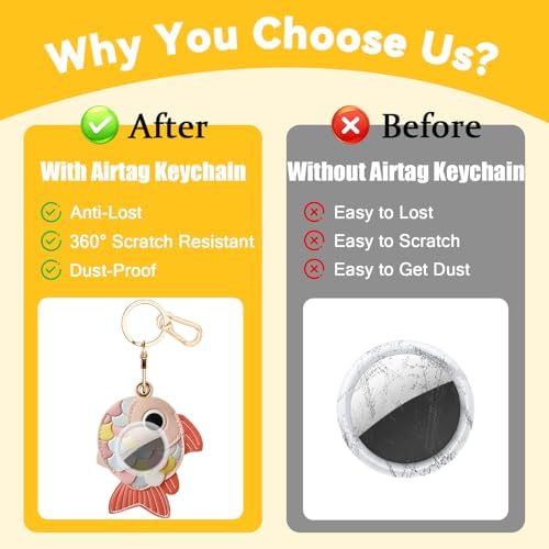 Leather Keychain Holder Case for AirTag, Cute Protective Cover for Apple Airtag KeyChain, GPS Tracker Item Finder