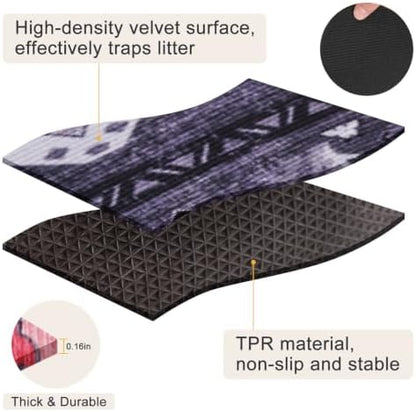BEAUTYZOO Cat Litter Mat, 28" x 36" Large Litter Trapping Mat, Waterproof