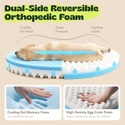 Memory Foam Orthopedic Dog Beds for Large Size Dogs,36 Inch,Grey
