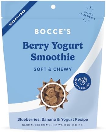 Bocce's Bakery Berry Yogurt Smoothie Flavor Soft & Chewy Dog Treats, 12 oz