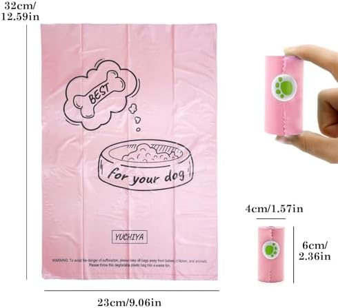 180 Dog Poop Bags Lavender Scented –Leak Proof, Easy Tear, 9"x13" Standard Size – Durable for Large/Small Dogs, Fits Most Dispensers (12 Rolls, Pink)