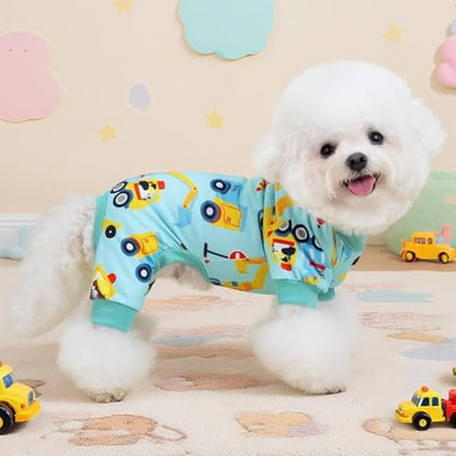 XPUDAC 4 Pack Dog Pajamas for Small Medium Sized Doggie Comfy Strechy Dog Pjs for Boy Puppy Clothes Cat Onesies Pet Outfits, XXS