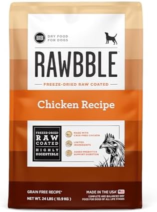 BIXBI Rawbble Freeze-Dried Raw Coated Dog Food, Chicken – Fresh Meat, No Meat Meals, Grain-Free – USA Made, 24 lbs