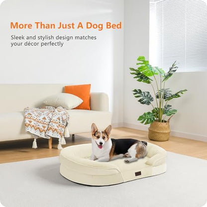 Dwanton Orthopedic Waterproof Medium Dog Bed Sofa, Gel Memory Foam, 36"