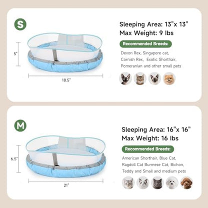 Cat Bed for Indoor Kitten Bed Washable, Anti Anxiety Round Donut Pet Beds for Small Dogs Cats, Super Soft Plush Fur Pet Bed (Blue，21 Inches)