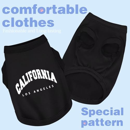 Discover Cozy Cotton Canine Wear: Soft, Lightweight, and Breathable Dog Shirt Vest with Eye-Catching Graphics(California), Keeping Your Furry Friend Warm and Comfy! Black XXL