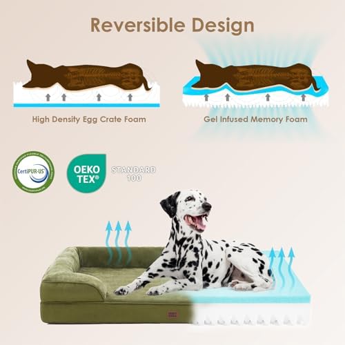 EHEYCIGA Orthopedic Dog Beds Large Sized Dog, Waterproof Washable Pet Bed