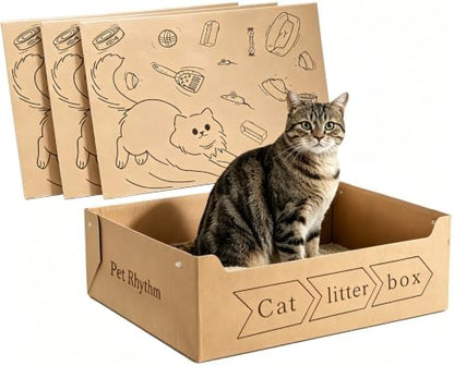 Disposable Cat Litter Box for Big Cats 3 Pack (20''x16''x6'')