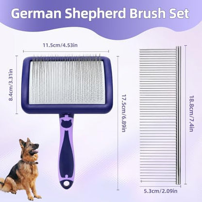 German Shepherd Brush with Pet Finishing Comb,2PCS
