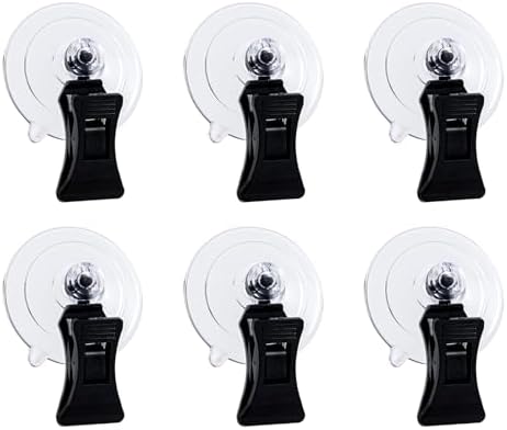 SLSON Fishes Veggie Seaweed Plant Suction Cup Clip Feeding Tool Feed Holder Aquarium Accessories for Fish Tank Fish Feeder Clips (6Pack Black)