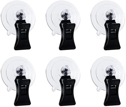 SLSON Fishes Veggie Seaweed Plant Suction Cup Clip Feeding Tool Feed Holder Aquarium Accessories for Fish Tank Fish Feeder Clips (6Pack Black)