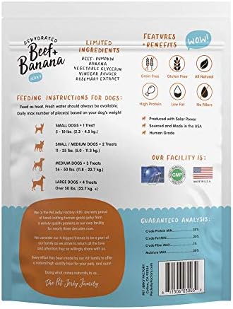 PET JERKY FACTORY Premium Beef and Banana 12 oz. Dog Jerky Treats | 100% Human Grade | USA Made-| High Protein-| Grain Free-| Limited Ingredients-| No Filler-| BHA-BHT Free-| Soft-Tender,(Pack of 2)