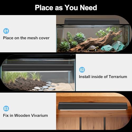 LUCKY HERP T5 Reptile Light Fixture Combo Kit 8W (New Upgrade), 10.0 UVB Light for Reptiles and Amphibians, UVA UVB Basking Light Desert Lamp for Lizard, Bearded Dragon, Tortoise 12inch