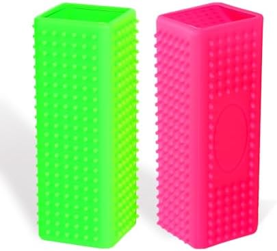 2pcs Pet Dog Cat Hair Remover, Pet Hair Removal Tool, Hollow Cleaner Brush for car，Interior, Furniture, Sofa (green and pink)