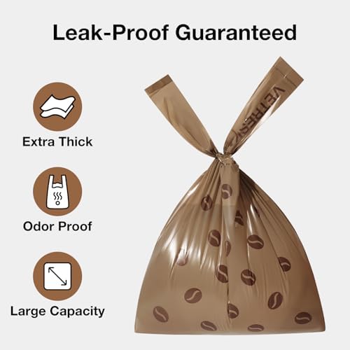 VETRESKA Dog Poop Bags with Handles 450 Count, Coffee Scented Waste Bags