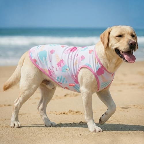 KYEESE 2Pack Dog Shirt for Large Dogs Soft Breathable T-Shirts, Ice Cream