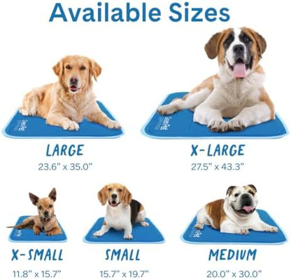 The Green Pet Shop Cool Pet Pad - Medium, Blue - Self-Cooling, Pressure Activated Mat for Dogs & Cats from 21-45 lbs - Non-Toxic Gel, No Water Needed