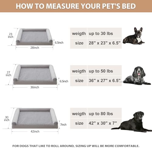 BFPETHOME Orthopedic Washable XLarge Dog Bed for Senior Dog Cozy Sleep