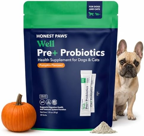 Probiotics for Dogs, Digestive Health Powder with Prebiotic, Pumpkin, 30ct