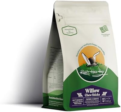 Rabbit Hole Hay - All Natural Willow Chew Sticks for Small Pets - 4 oz - Dental Health & Enrichment