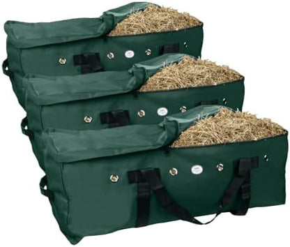 Majestic Ally 1200 D Nylon Fabric Large 44” x 20” x 16” and Extra Large 52" x 27" x21" Heavy-Duty Hay Bale Storage Bag (Hunter Green, X-Large) (Pack of 3)