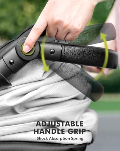 Medium Dog Stroller, Foldable Pet Stroller with Adjustable Handle & No Zip Entry, Storage Basket & Cup Holder, Canopy, Mesh Windows, Ideal for Medium Dogs and Cats Up to 50lbs, Black