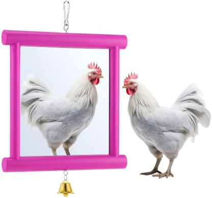 Sadnyy Extra Large Chicken Mirror Toy for Coop Square Double Side Mirror