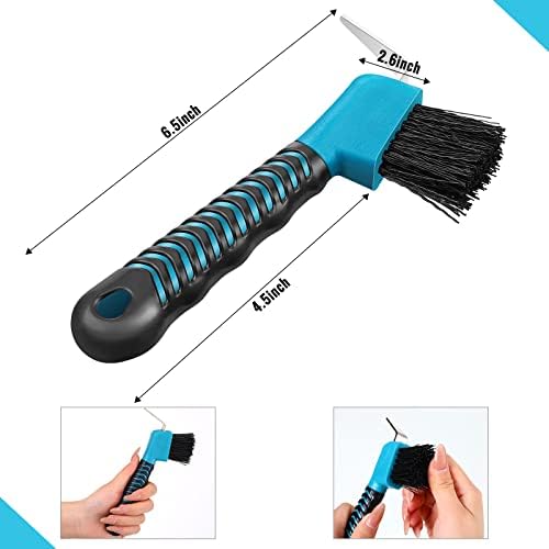 Skylety 10 Pcs Horse Hoof Pick Brush with Soft Rubber Handle Portable Hoofpick Horse Stuff Horse Supplies, Random Color