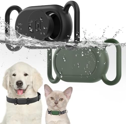 Dog Collar Holder for Galaxy Smart tag 2,Waterproof Silicone Case,2 Pack
