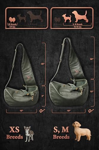 Noah & Paw Dog Sling Carrier for Small Dogs 5-18lb, Dog Sling for Small Dogs and Cats, Dog Carrier with Adjustable Padded Strap, Vegan Denim Lined with Fur, 3X Safety Features, Machine Washable