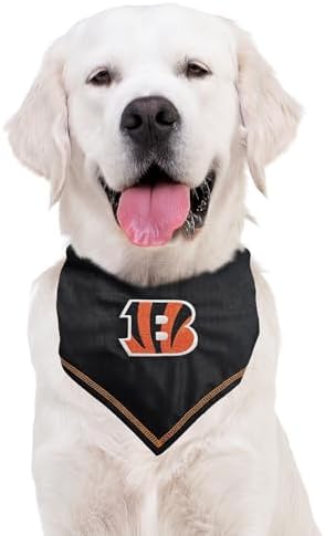 Pets First NFL Cincinnati Bengals TIE Bandana, Large/X-Large. Dog Bandana Scarf Bib for Pet Cat Dog. The Ultimate Game-Day, Party Bandana