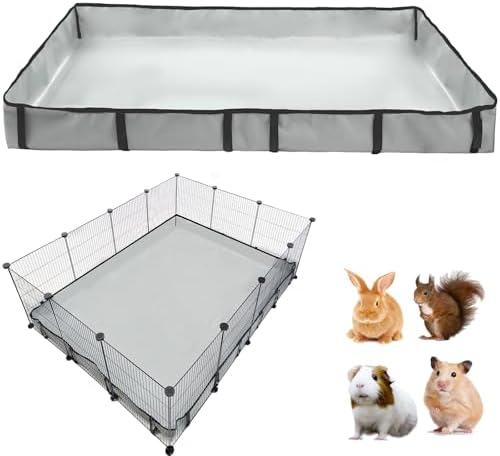 Guinea Pig Cage Liner Tarp Bottom Waterproof and Washable Base Also for Rabbits, Bunny, Chinchesillas, Hedgehog, Ferrets and Other Small Animals(42x56 inches)