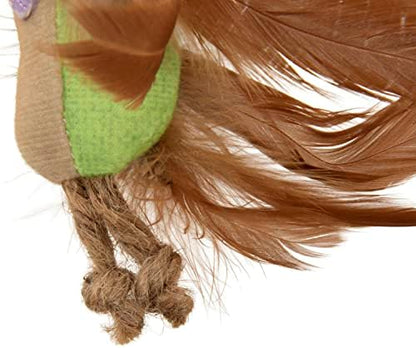 Instincts by SmartyKat 2-Pack HappyNip Love Mates Feather Birds Plush Cat Toys, Contains Catnip & Silvervine - Orange/Green, 2-Pack