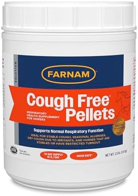 Farnam Cough Free Horse Supplement Pellets, Show Safe 2.5 lb, 70-Day Supply