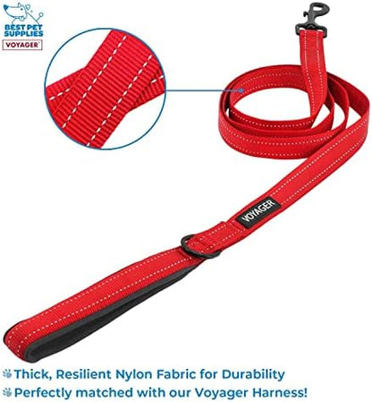 Voyager Step-in Plush Dog Harness – Soft Plush, Step in Vest Harness for Small and Medium Dogs by Best Pet Supplies - Red Corduroy (Leash Bundle), XS (Chest: 13-14.5") (Pack of 2)