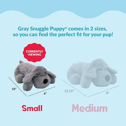 Snuggle Puppy Junior Heartbeat Toy, Calming Comfort, Small Breeds - Gray