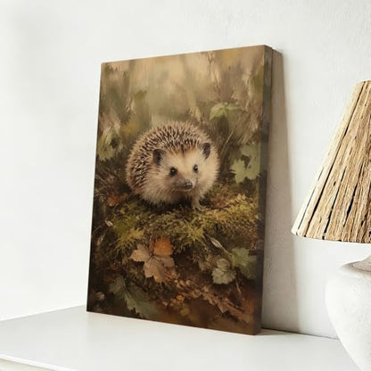 Hedgehog Canvas Wall Art 16x24 Inch, Framed Wall Art for Living Room