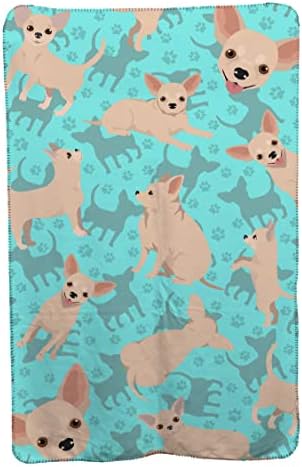 Caroline's Treasures MLM1032TBLT Chihuahua Soft Travel Blanket with Bag Airplane Blanket, Indoor Outdoor Camping Blanket for Traveling, Picnics, Beach Trips, Concerts