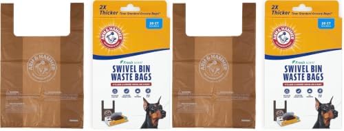 Arm & Hammer Heavy Duty Pet Waste Bags for Swivel Bin & Rake Dog Pooper Scooper,Refill Bags (Packaging May Vary),(Pack of 40)