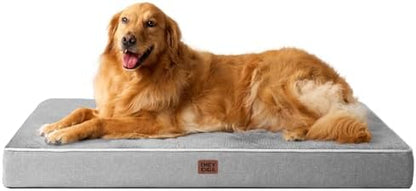 EHEYCIGA XL Memory Foam Dog Crate Bed with Washable Cover, 41x27Inch, Grey