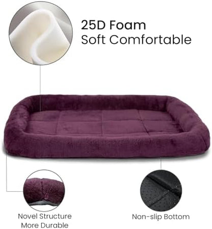 Patas Lague Small Dog Bed Bolster Pet Crate Mat 16''x12'' Taupe