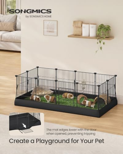 SONGMICS Guinea Pig Cage, Steel Wire Small Animal Enclosure