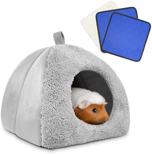Guinea Pig Hideout Bed with 2 Absorbent Leak-Proof Bottom Pee Pad