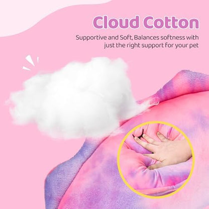 BurgeonNest Small Dog Calming Pillow for Dogs and Cats, Pink M