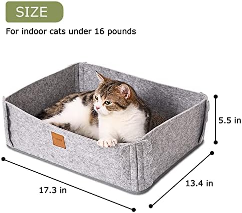 Cat Lounge Scratcher Box with Removable Cardboard (Grey)